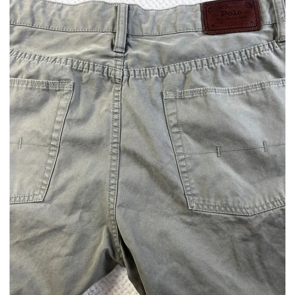 Polo Ralph Lauren 34x32 Straight Leg Chino Olive‎ Grey 5-Pocket Missing button